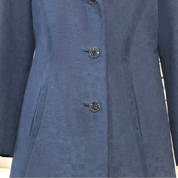 Vintage 90s Y2K Navy Blue Cotton Blend Pea Coat - Medium - Picture 5 of 8
